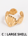 【Pukana2026春夏】モチーフリング【５点までメール便配送OK！送料250円】/C：LARGE SHELL