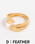 【Pukana2026春夏】モチーフリング【５点までメール便配送OK！送料250円】/D：FEATHER