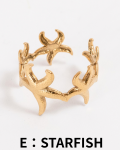 【Pukana2026春夏】モチーフリング【５点までメール便配送OK！送料250円】/E：STARFISH