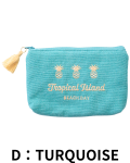 【Pukana2026春夏】イカットポーチ　M　2604【１点までメール便配送OK！送料250円】/D：TURQUOISE