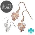 ☆ハワイ直輸入☆ハワイアンジュエリー ピアス フックピアス【モンステラ】シルバー 925【メール便配送OK】