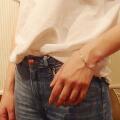 ☆ハワイ直輸入☆ハワイアンジュエリー ブレスレット シルバー 925 スキニープレート チェーン一体型 【メール便配送OK】