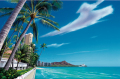 【栗山義勝】キャンバスパネル絵ミニ　WAIKIKI BEACH 2015　（Sサイズ）【１点までメール便配送OK！送料250円】