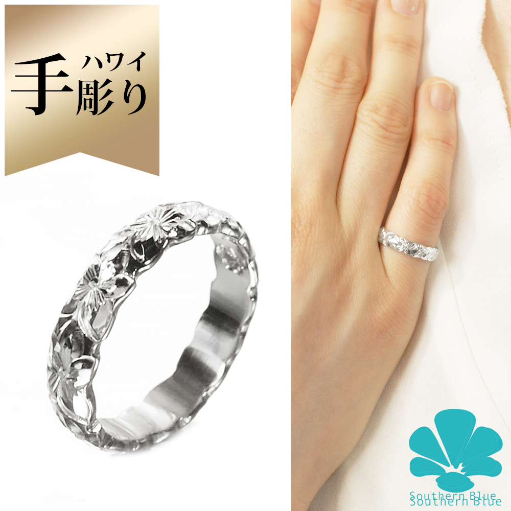 ハワイアンジュエリー 手彫りイニシャル シルバーリング Initial G Y