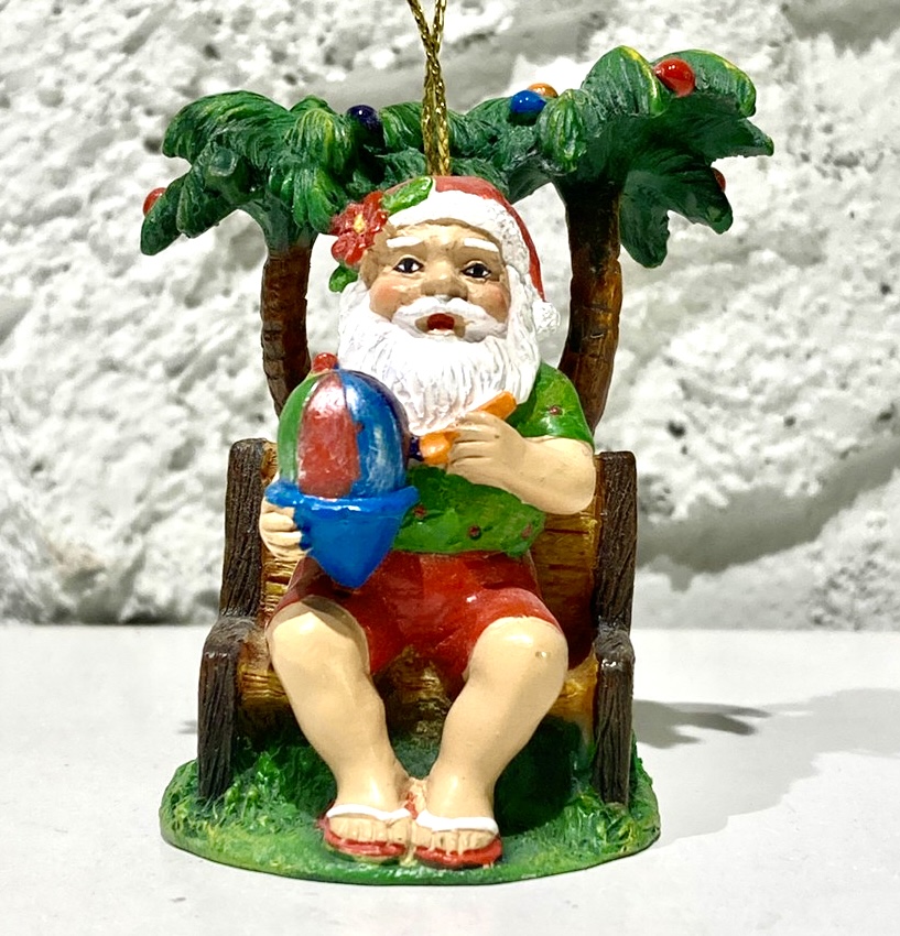 ハワイアンクリスマスオーナメント/シェイブアイスサンタさんNo.4