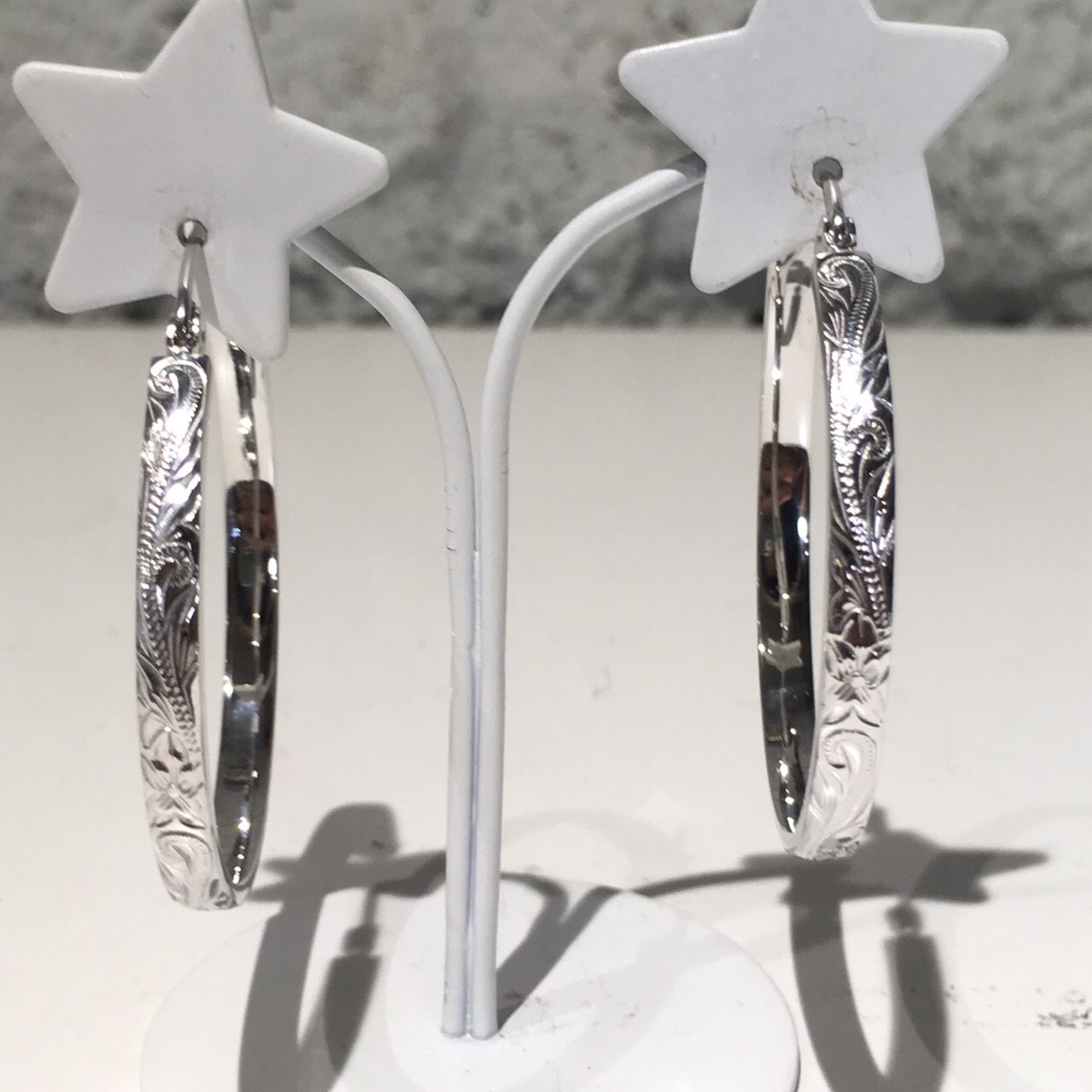 ■オリジナルスクロール柄フープピアスSV  セット