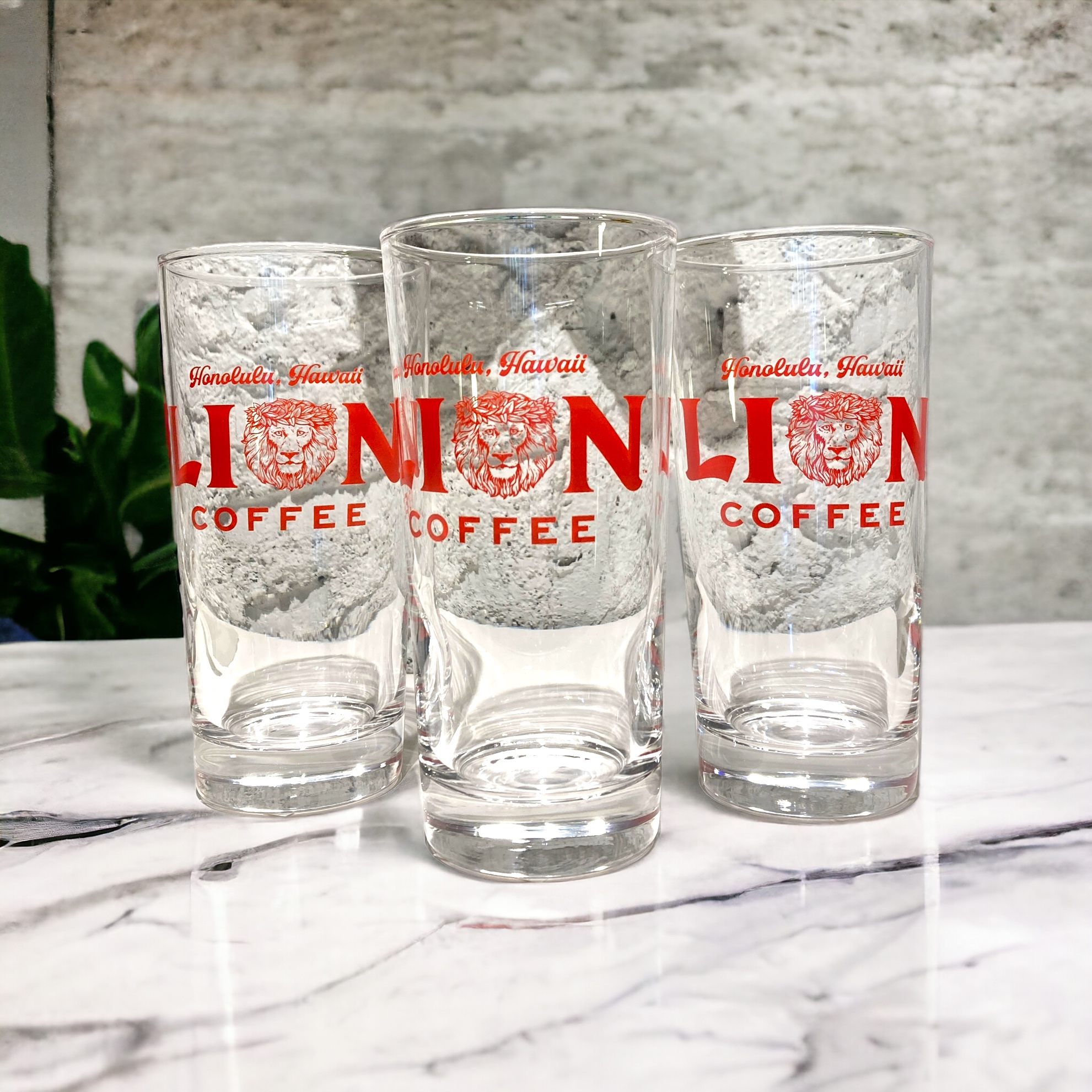 ハワイ直輸入LIONコーヒーロゴグラス