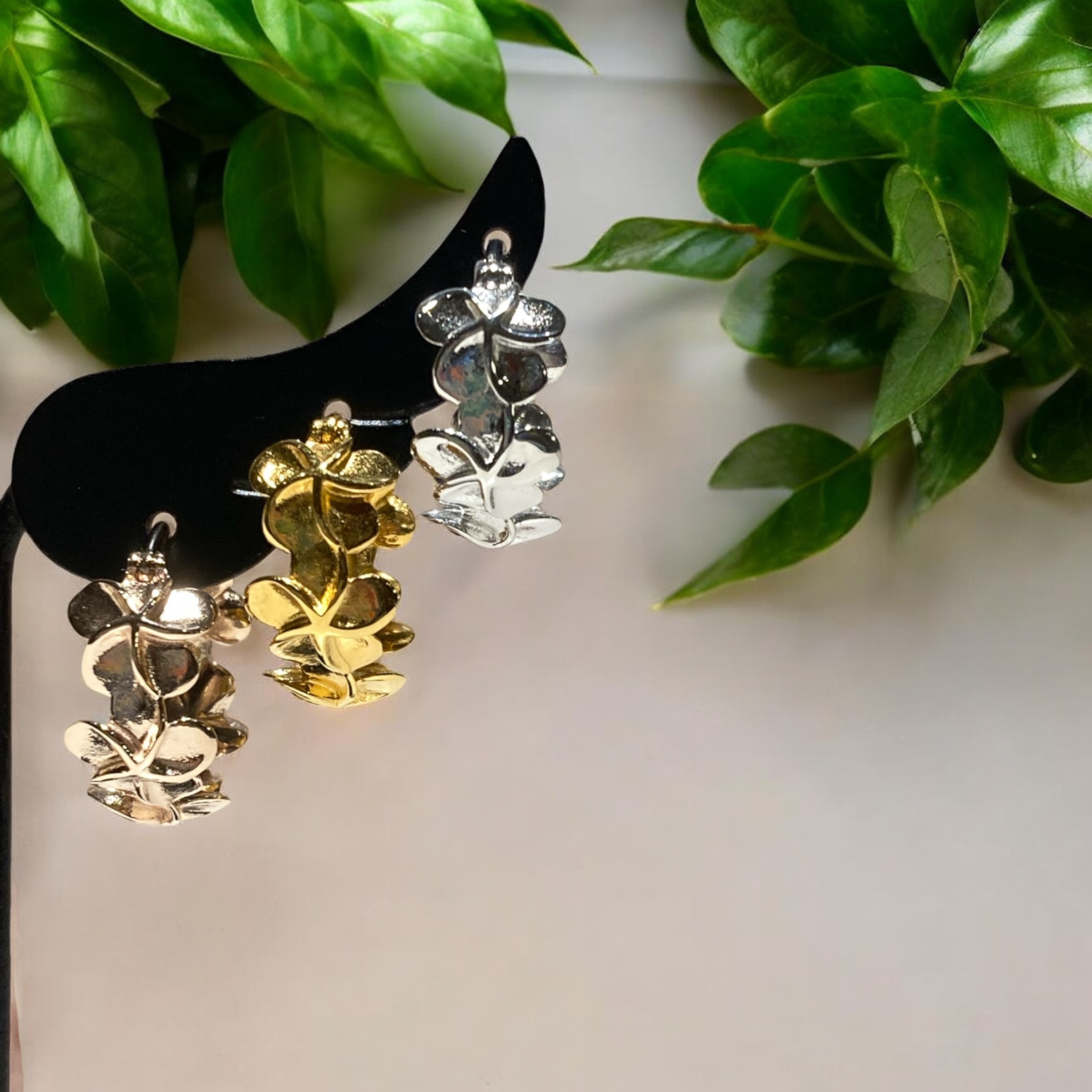 プルメリアピアス  一個売り/SV/GLD/PKG