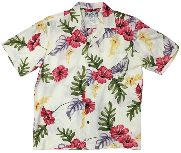 HAWAII Mensアロハシャツ/Monstera Cream/RAYON100%