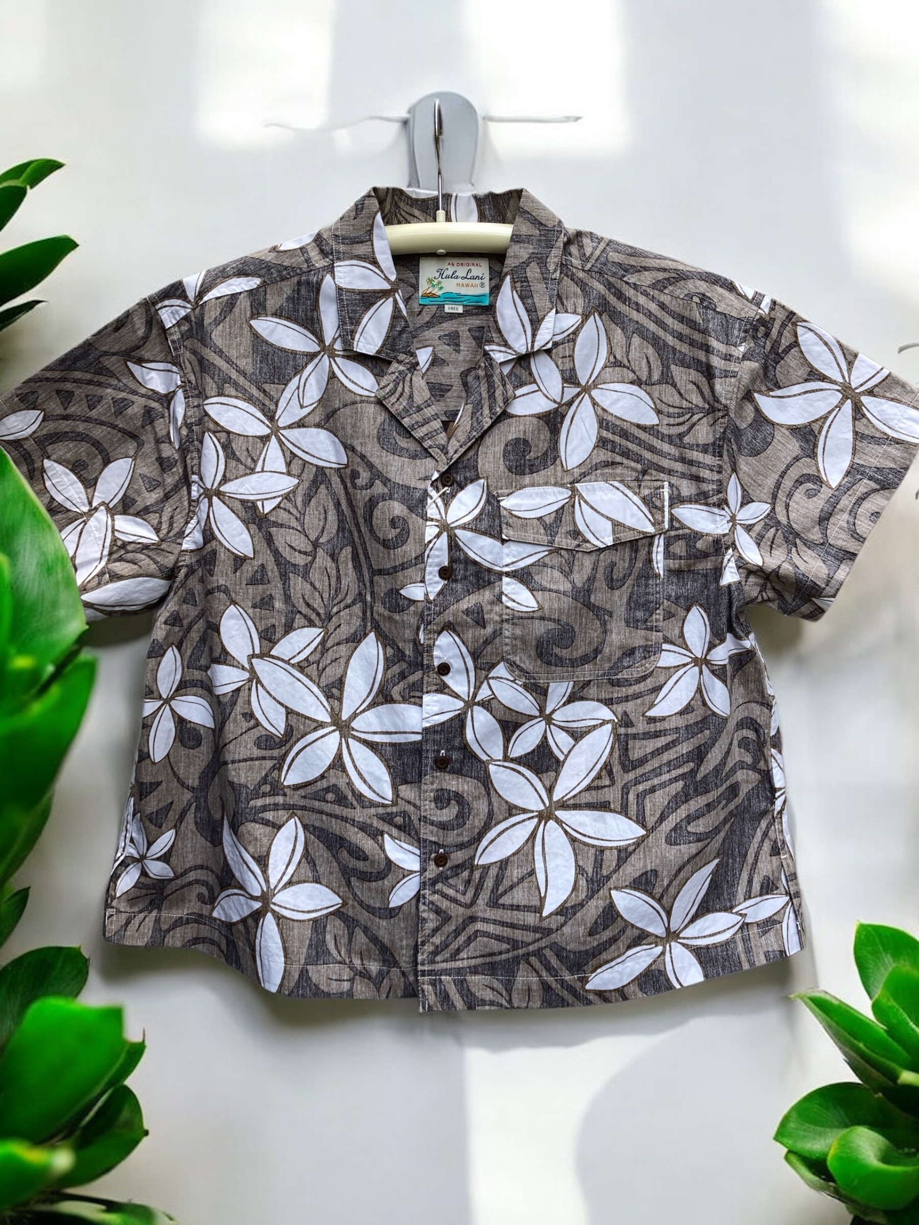 レディース綿アロハシャツ/ FREE/cotton100% /BK