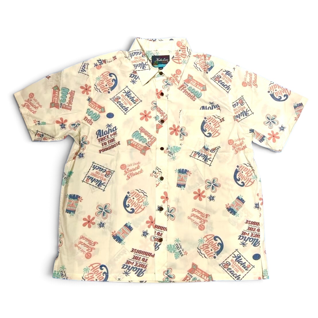 Mens総柄アロハシャツ/IVO/L XL
