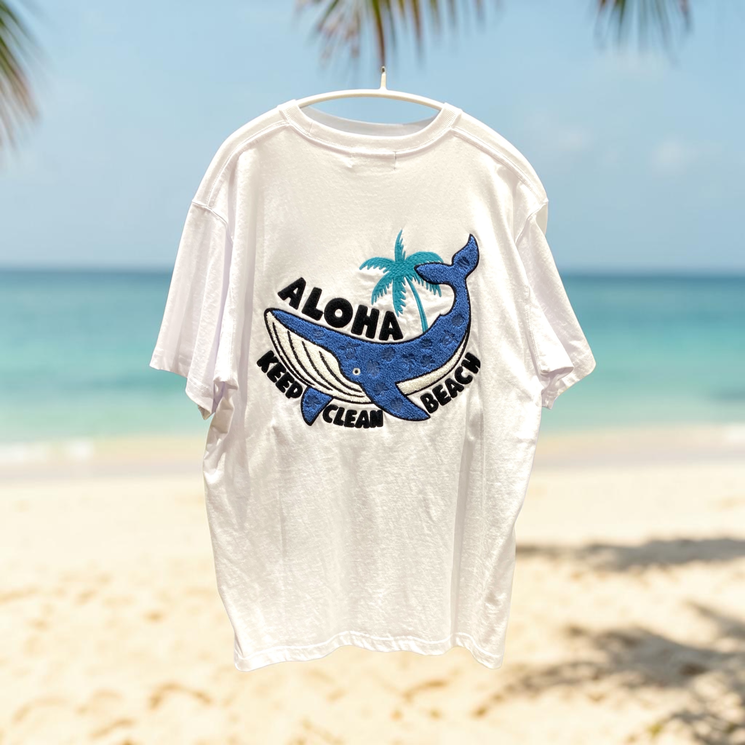 刺繍Tシャツ861クジラ　M/L