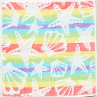 グラデシェルハンドタオル/レインボー【ハワイアン雑貨】