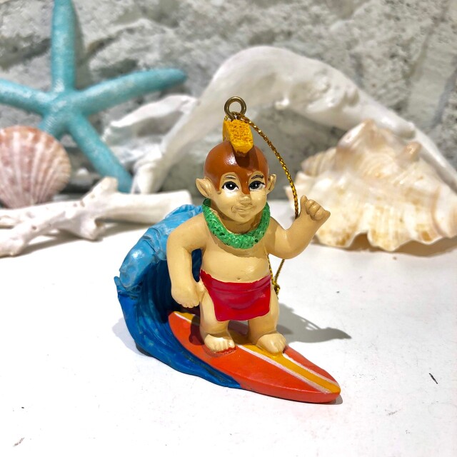 ハワイアンクリスマスオーナメント/メネフネ　サーフィン