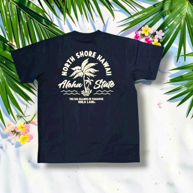 DRY天竺プリント Tシャツ M/L /WH/NVY