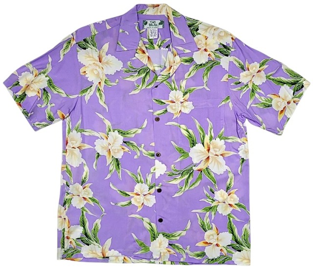 HAWAII Mensアロハシャツ/Retoro Ochid lilac