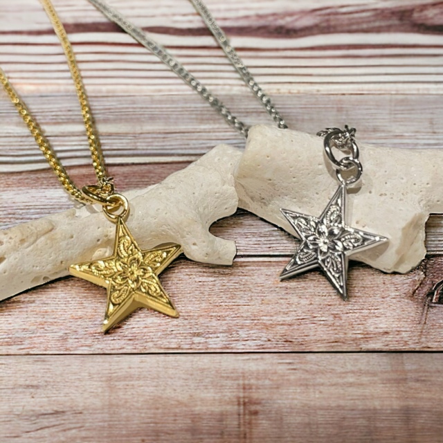 ハワイアンジュエリー14k パイナップル　チャーム □パイナップルネックレス50cmチェーンセット/SV/GLD/