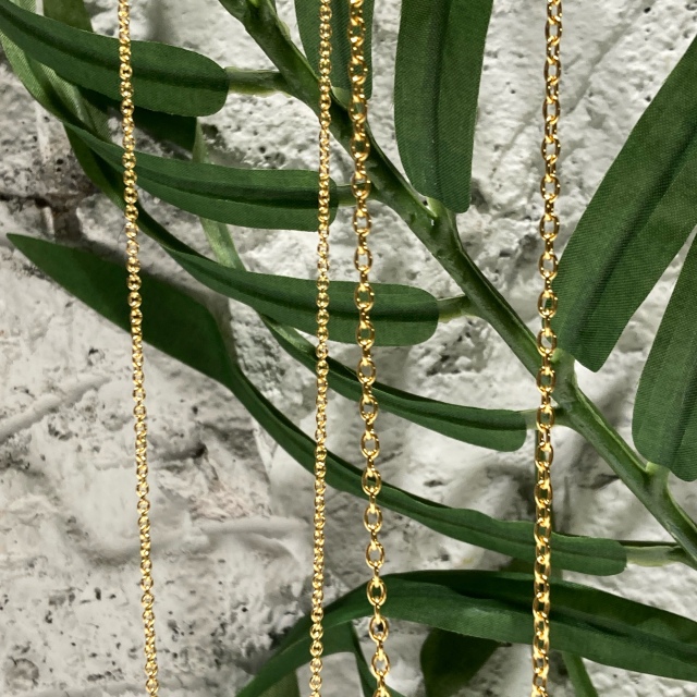 CH/50cmあずきチェーン/GLD/SV
