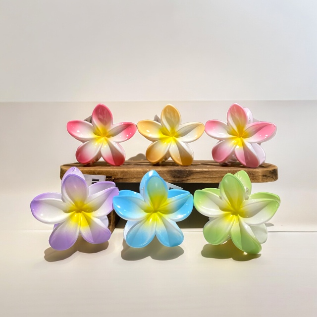 プルメリアアクリルヘアクリップ