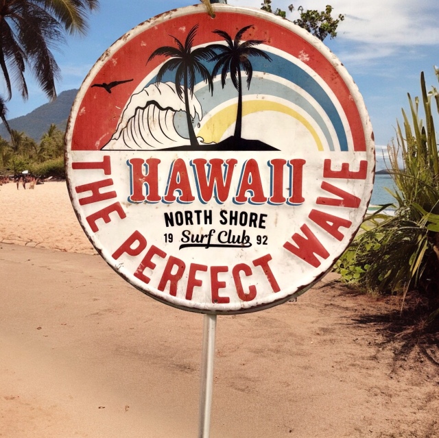 インテリアプレート/ハワイアンブリキ看板Aパーフェクトウェーブ【ハワイアンインテリア】