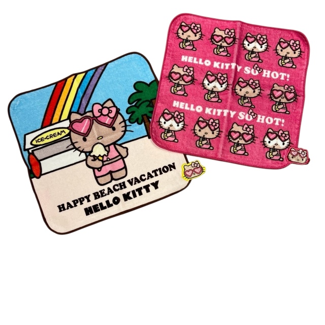 日焼けKITTY刺繍ハンドタオル