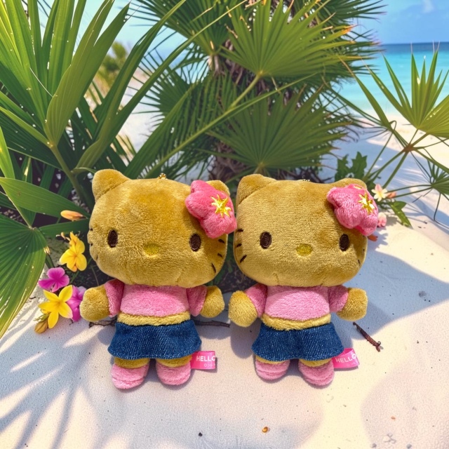 HELLO KITTY日焼け ポールチェーンマスコットPK