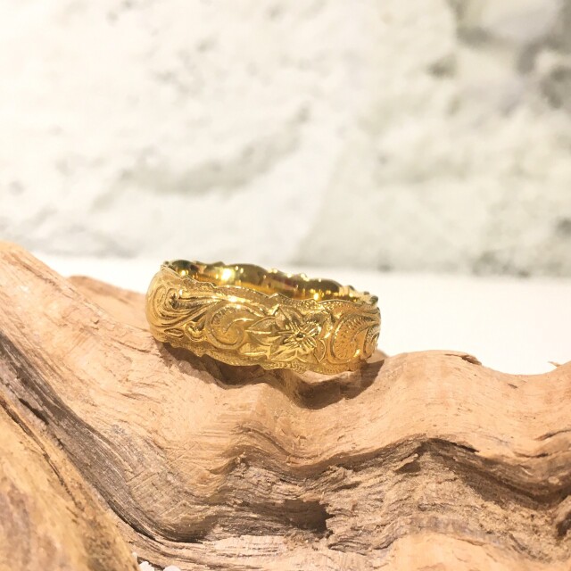 Wカットアウトスクロールリング/GLD