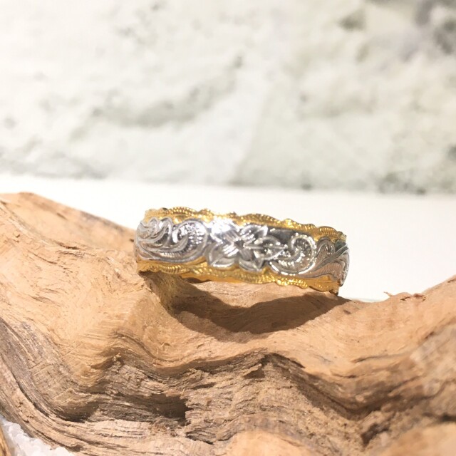 Wカットアウトスクロールリング/SV&GLD