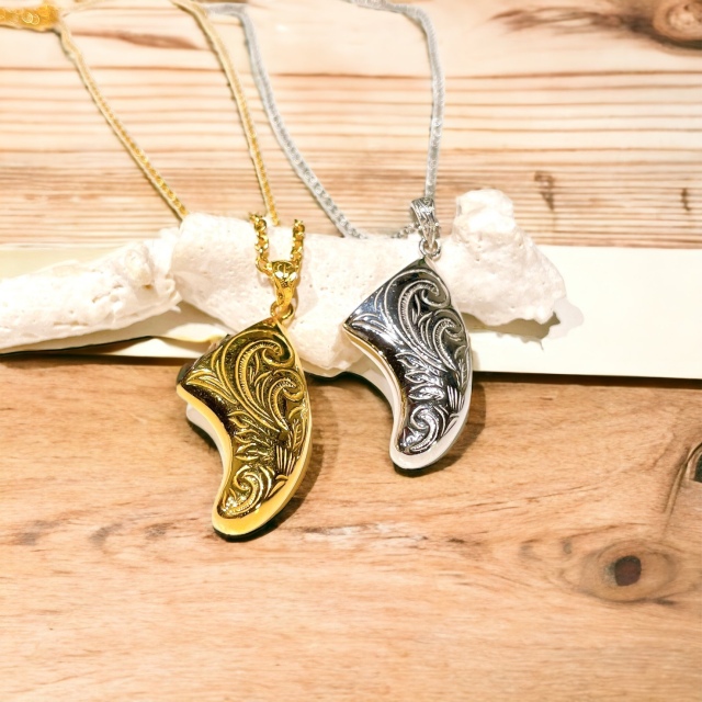 ハワイアンジュエリー14k パイナップル　チャーム □パイナップルネックレス50cmチェーンセット/SV/GLD/