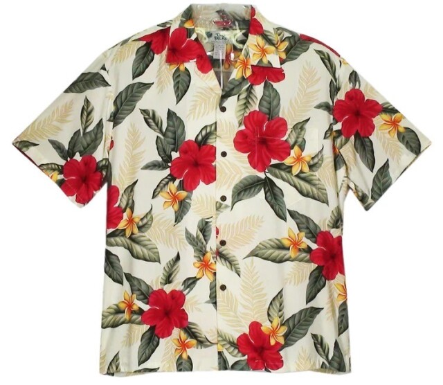 HAWAII Mensアロハシャツ/ Leilani cream