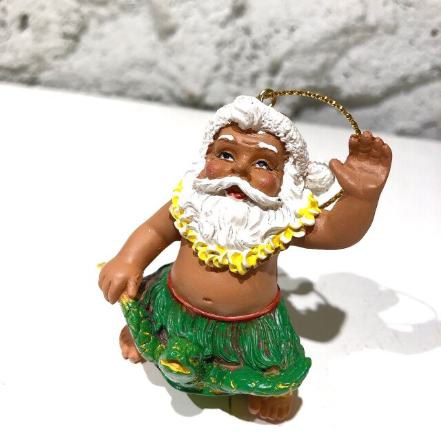 ハワイアンクリスマスオーナメント/ホヌに乗ったサンタさんNo.7