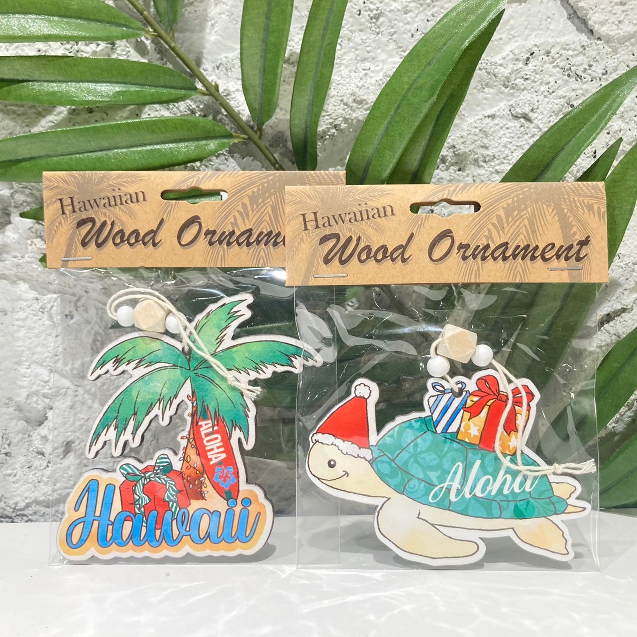 ハワイアンクリスマスWOODオーナメント/HAWAII/HONU