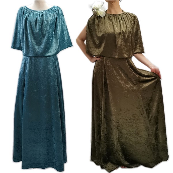 クラッシュベロア・フラダンスドレス　詳細画像