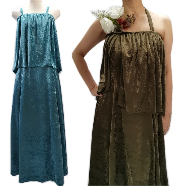 クラッシュベロア・フラダンスドレス　詳細画像