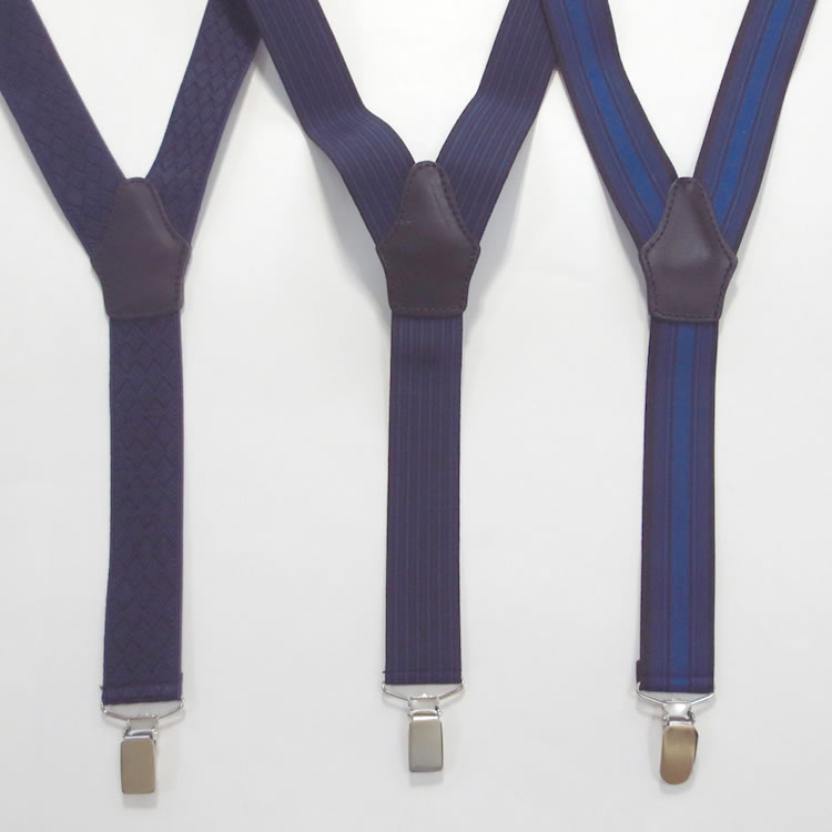 【FINEBOYS11月号雑誌掲載】【新着】Cuirs（キュイー）メンズサスペンダー　ブルーカラー3デザインサスペンダー　新作デザイン