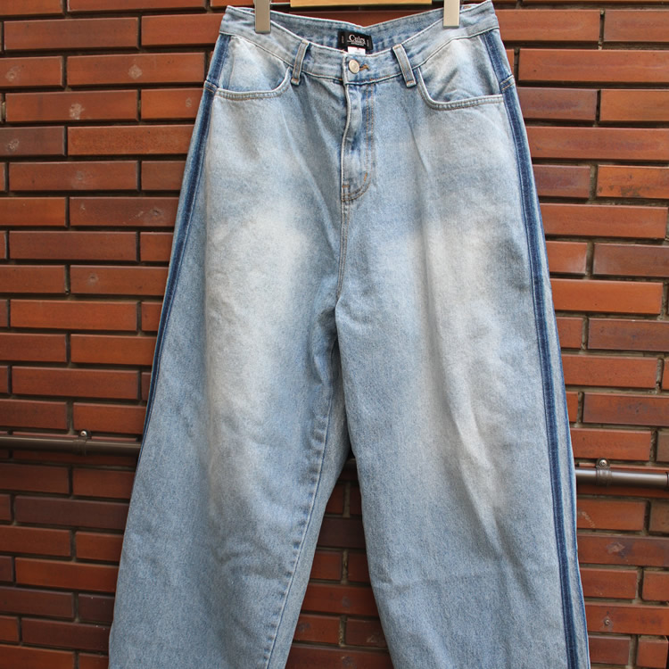 【新着】Cuirs（キュイー）メンズパンツ　ブリーチダメージトラックデニムパンツ　新作デザイン