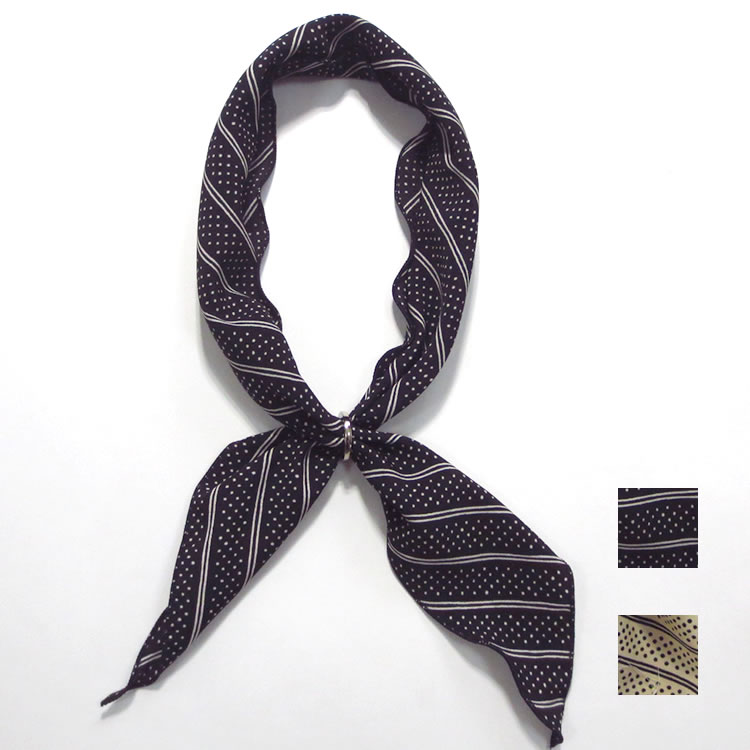 【新着】Cuirs（キュイー）メンズスカーフ　リング付きスカーフドットストライプ柄　新作デザイン