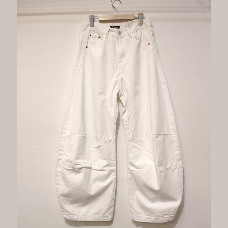 【新着】Cuirs（キュイー）メンズデニムパンツ　コットンバルーンホワイトパンツ　新作デザイン｜渋谷Cuirs【通販】