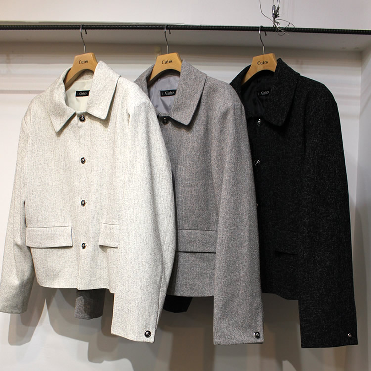 【新着】Cuirs（キュイー）メンズジャケット　ミューズツイードステンカラージャケット　新作デザイン｜渋谷Cuirs【通販】