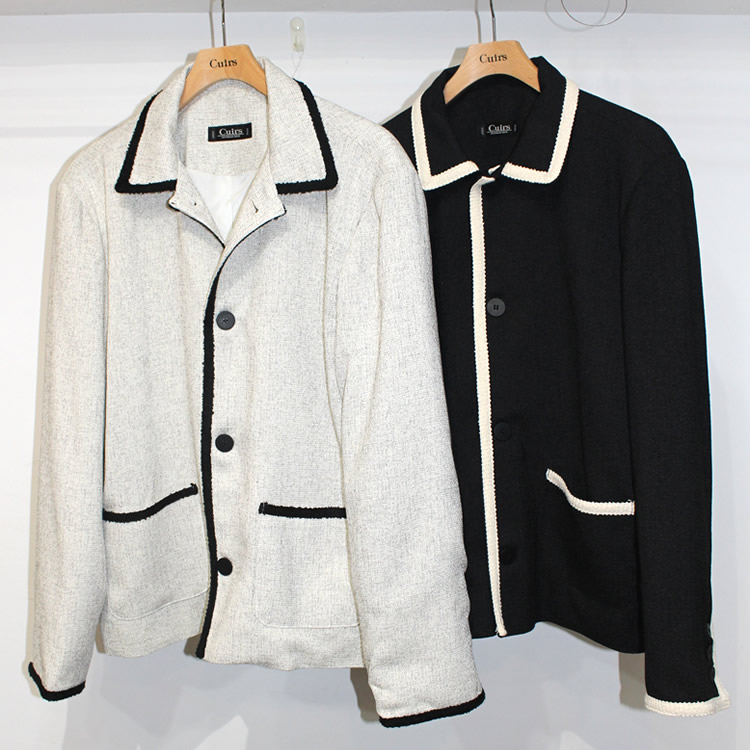 【新作】Cuirs（キュイー）メンズジャケット　トリミングツイードジャケット 新作デザイン｜渋谷Cuirs【通販】
