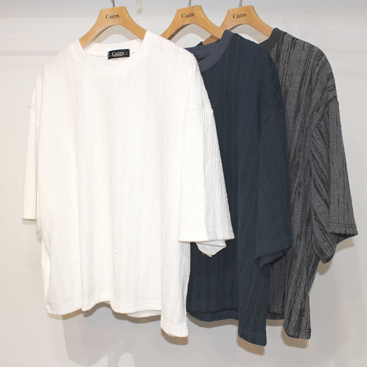 【新着】Cuirs（キュイー）メンズTシャツ　ジャガードクロップTシャツ　新作デザイン｜渋谷Cuirs【通販】