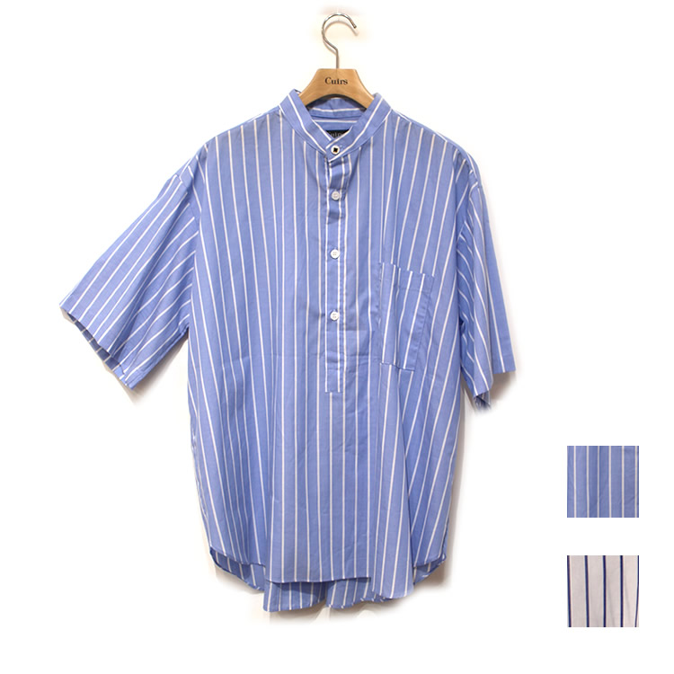 【新着】Cuirs（キュイー）メンズシャツ　プルオーバーバンドカラーシャツ　新作デザイン