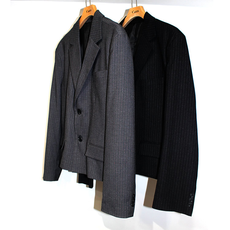 【新着】Cuirs（キュイー）メンズジャケット　ストライプクロップセットアップジャケット　新作デザイン｜渋谷Cuirs【通販】