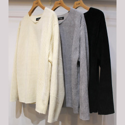 【新着】Cuirs（キュイー）メンズニット　ベロアデッキニットTシャツ　新作デザイン｜渋谷Cuirs【通販】