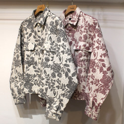 【新着】Cuirs（キュイー）メンズジャケット　リーフジャガードクロップシャツジャケット　新作デザイン｜渋谷Cuirs【通販】