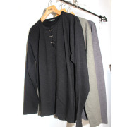 【新着】Cuirs（キュイー）メンズTシャツ　スラブフックヘンリーネックTシャツ　　新作デザイン｜渋谷Cuirs【通販】