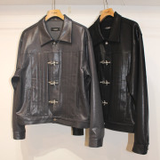 【新着】Cuirs（キュイー）メンズジャケット　ローガンファイヤーマンバックルクロップレザージャケット　新作デザイン｜渋谷Cuirs【通販】