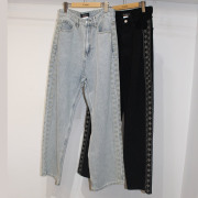 【新着】Cuirs（キュイー）メンズデニムパンツ　刺繍トラックバルーンデニムパンツ　新作デザイン｜渋谷Cuirs【通販】