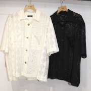 【再々入荷】Cuirs（キュイー）メンズシャツ　レースシャツジャケット　