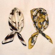 【新着】Cuirs（キュイー）メンズスカーフ　レトロプリントスカーフ（リング付き）【レターパック配送】